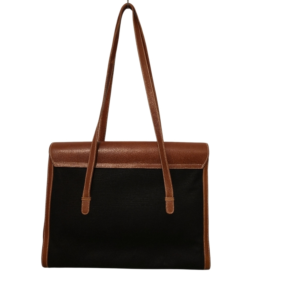 Gucci Vintage 80s Canvas Leather Briefcase Tote Laptop Bag Purse Authentic - Picture 11 of 15